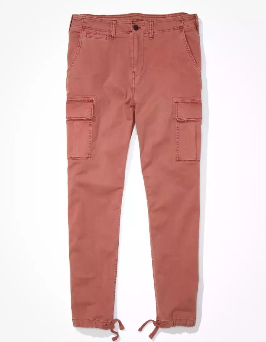 Pantalon American Eagle AE Flex Slim Lived-In Cargo Rouge Foncé Homme | YXG-47314968